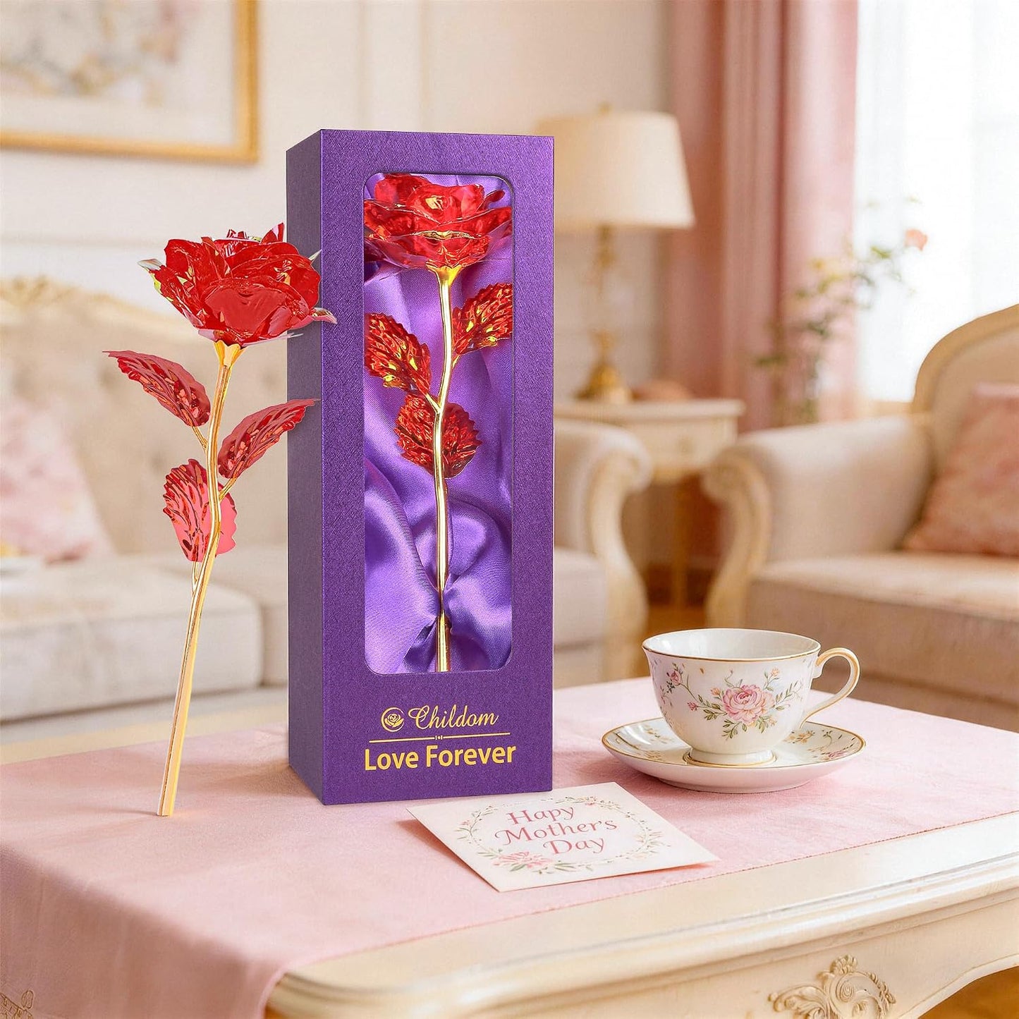 Birthday Gifts for Women Mom,Forever Rainbow Rose Flower For Delivery Prime | Christmas Rose Gifts For Women Mom,Purple Artificial Flowers Rose Gift For Women Her,Anniversary,Valentines,Stocking Stuffers