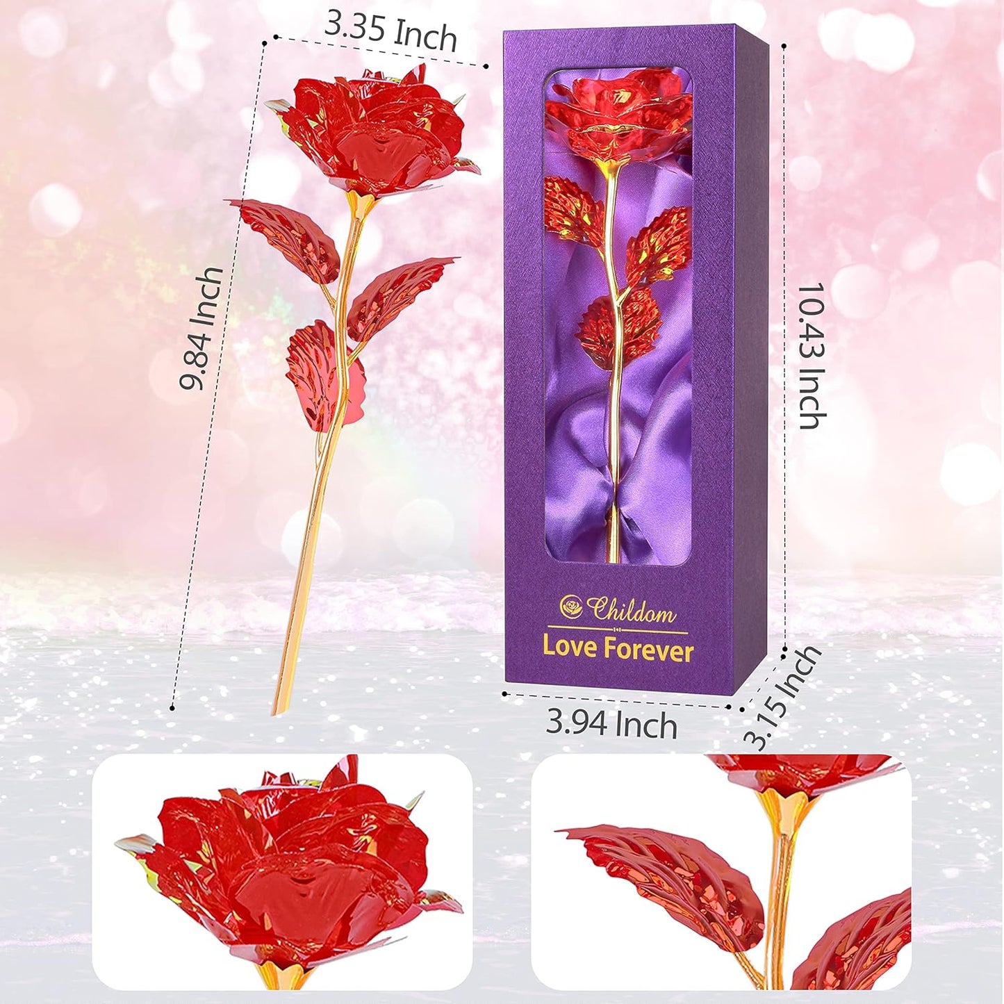 Birthday Gifts for Women Mom,Forever Rainbow Rose Flower For Delivery Prime | Christmas Rose Gifts For Women Mom,Purple Artificial Flowers Rose Gift For Women Her,Anniversary,Valentines,Stocking Stuffers