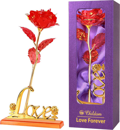 Birthday Gifts for Women Mom,Forever Rainbow Rose Flower For Delivery Prime | Christmas Rose Gifts For Women Mom,Purple Artificial Flowers Rose Gift For Women Her,Anniversary,Valentines,Stocking Stuffers