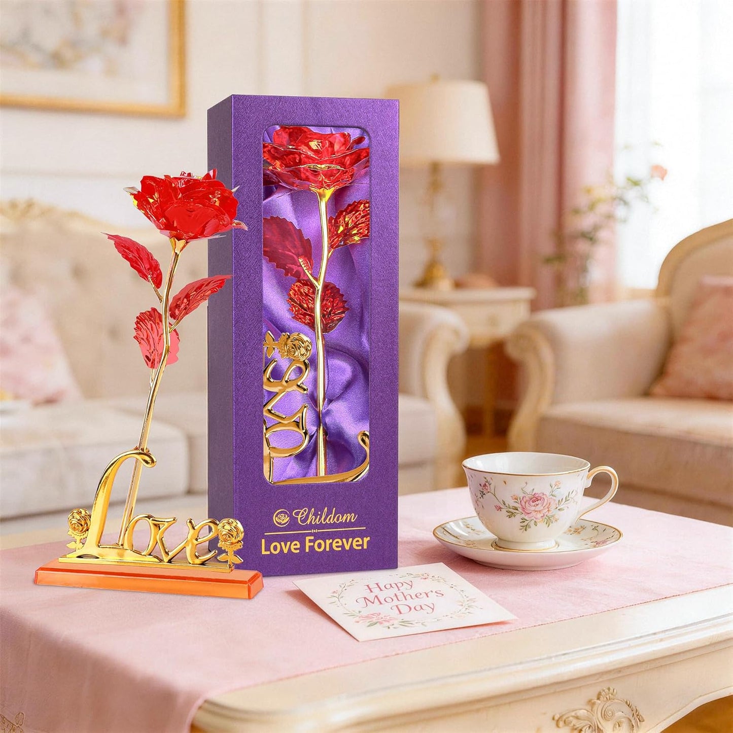 Birthday Gifts for Women Mom,Forever Rainbow Rose Flower For Delivery Prime | Christmas Rose Gifts For Women Mom,Purple Artificial Flowers Rose Gift For Women Her,Anniversary,Valentines,Stocking Stuffers