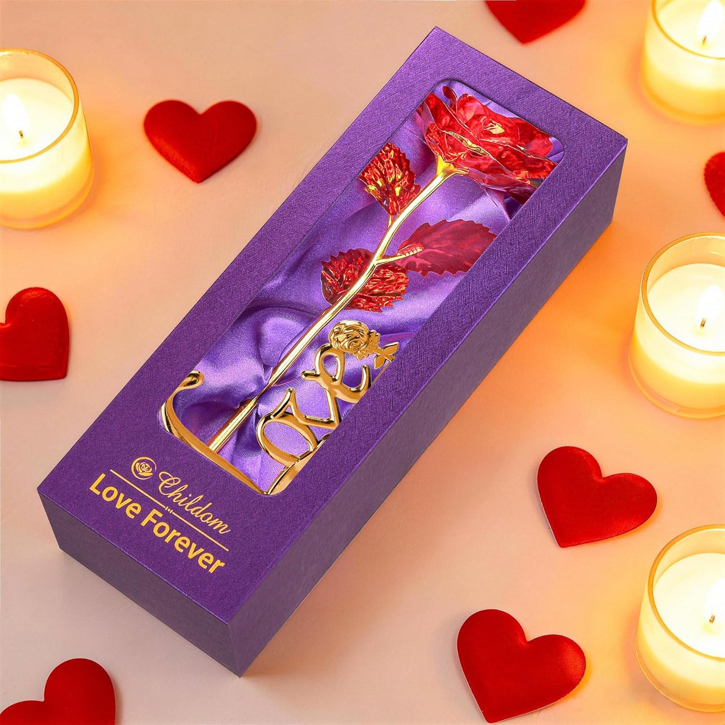 Birthday Gifts for Women Mom,Forever Rainbow Rose Flower For Delivery Prime | Christmas Rose Gifts For Women Mom,Purple Artificial Flowers Rose Gift For Women Her,Anniversary,Valentines,Stocking Stuffers
