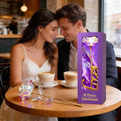 Birthday Gifts for Women Mom,Forever Rainbow Rose Flower For Delivery Prime | Christmas Rose Gifts For Women Mom,Purple Artificial Flowers Rose Gift For Women Her,Anniversary,Valentines,Stocking Stuffers