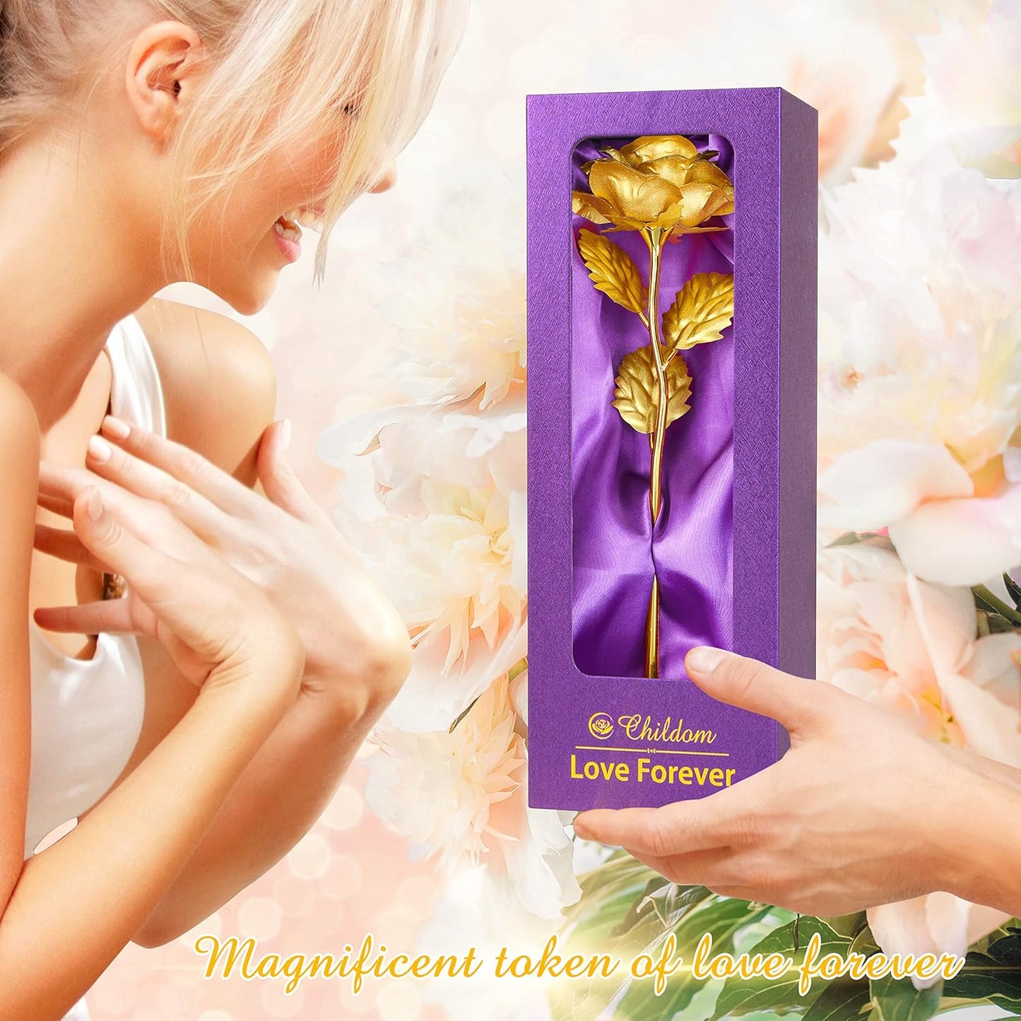 Birthday Gifts for Women Mom,Forever Rainbow Rose Flower For Delivery Prime | Christmas Rose Gifts For Women Mom,Purple Artificial Flowers Rose Gift For Women Her,Anniversary,Valentines,Stocking Stuffers
