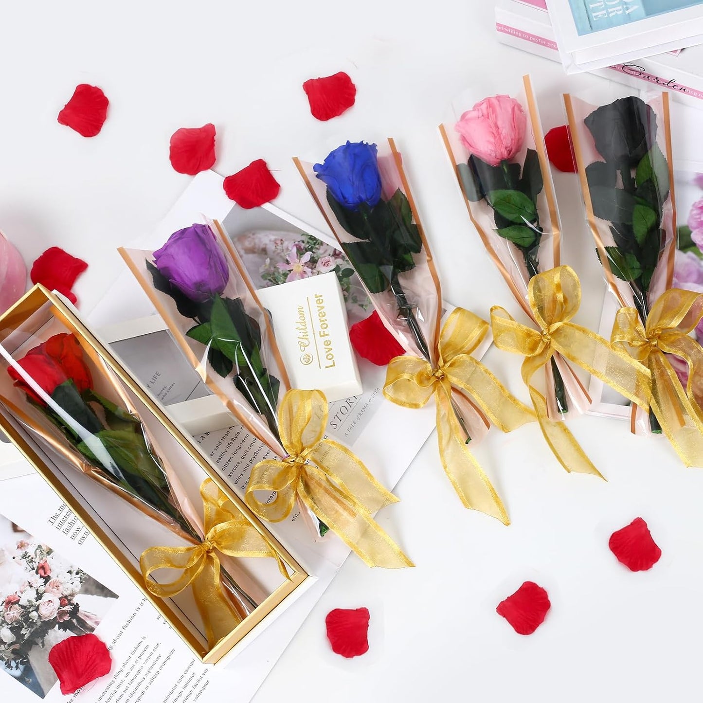 Birthday Gifts for Women Mom,Forever Rainbow Rose Flower For Delivery Prime | Christmas Rose Gifts For Women Mom,Purple Artificial Flowers Rose Gift For Women Her,Anniversary,Valentines,Stocking Stuffers