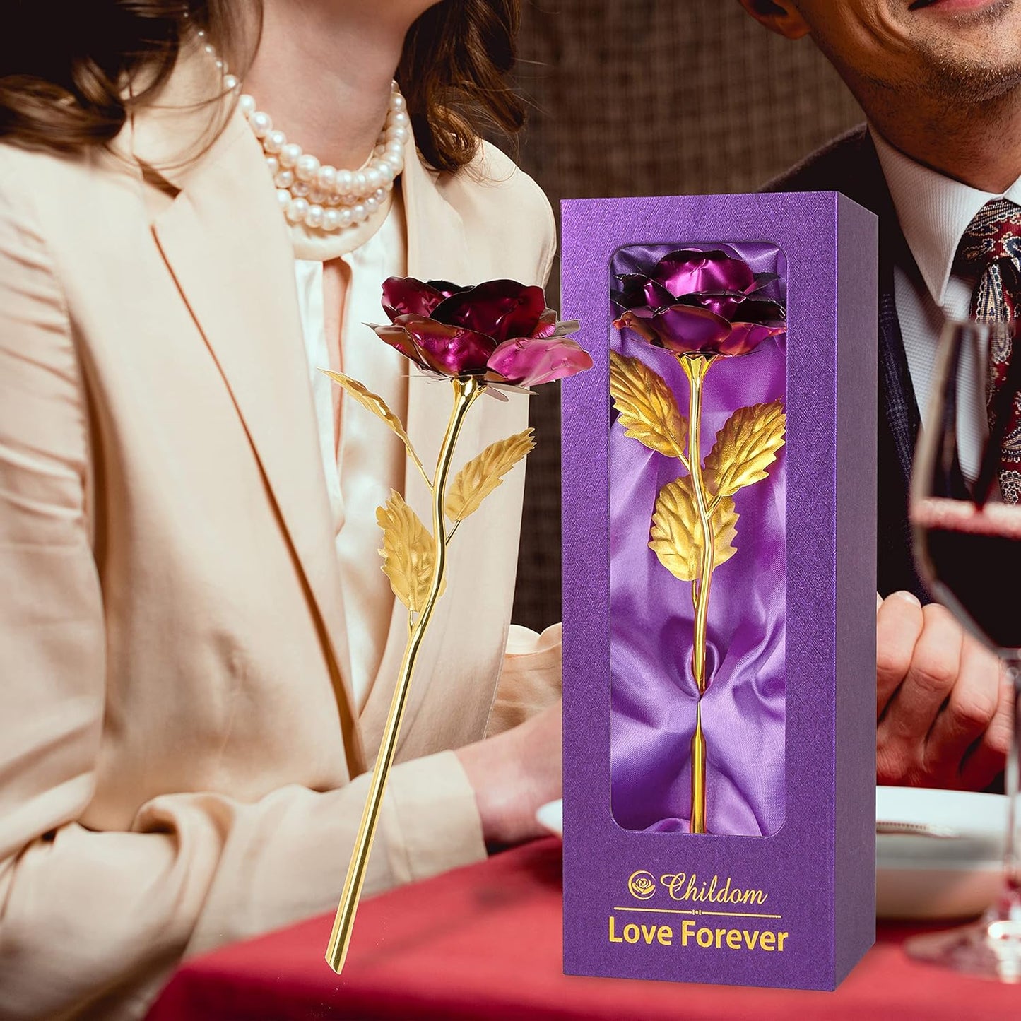 Birthday Gifts for Women Mom,Forever Rainbow Rose Flower For Delivery Prime | Christmas Rose Gifts For Women Mom,Purple Artificial Flowers Rose Gift For Women Her,Anniversary,Valentines,Stocking Stuffers