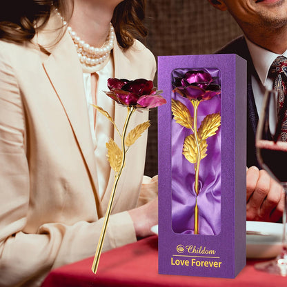 Birthday Gifts for Women Mom,Forever Rainbow Rose Flower For Delivery Prime | Christmas Rose Gifts For Women Mom,Purple Artificial Flowers Rose Gift For Women Her,Anniversary,Valentines,Stocking Stuffers