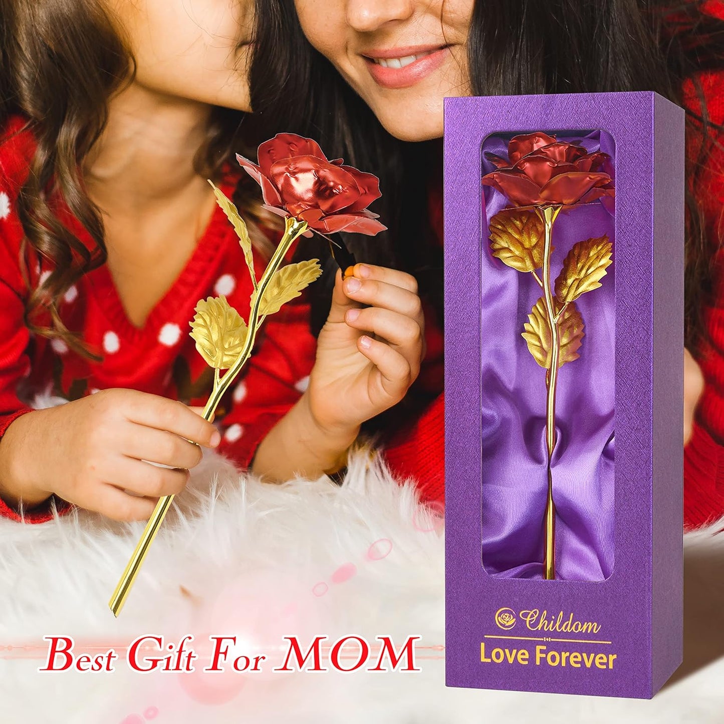 Birthday Gifts for Women Mom,Forever Rainbow Rose Flower For Delivery Prime | Christmas Rose Gifts For Women Mom,Purple Artificial Flowers Rose Gift For Women Her,Anniversary,Valentines,Stocking Stuffers