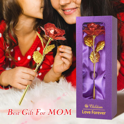 Birthday Gifts for Women Mom,Forever Rainbow Rose Flower For Delivery Prime | Christmas Rose Gifts For Women Mom,Purple Artificial Flowers Rose Gift For Women Her,Anniversary,Valentines,Stocking Stuffers