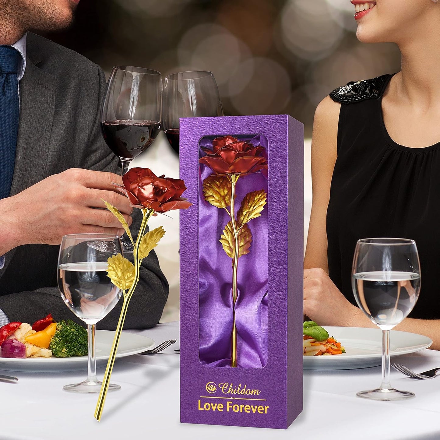 Birthday Gifts for Women Mom,Forever Rainbow Rose Flower For Delivery Prime | Christmas Rose Gifts For Women Mom,Purple Artificial Flowers Rose Gift For Women Her,Anniversary,Valentines,Stocking Stuffers