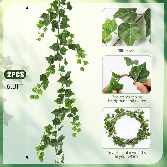 2 Pack Artificial Vines Ivy Garland Fake Vines for Room Decor 6.3Ft
