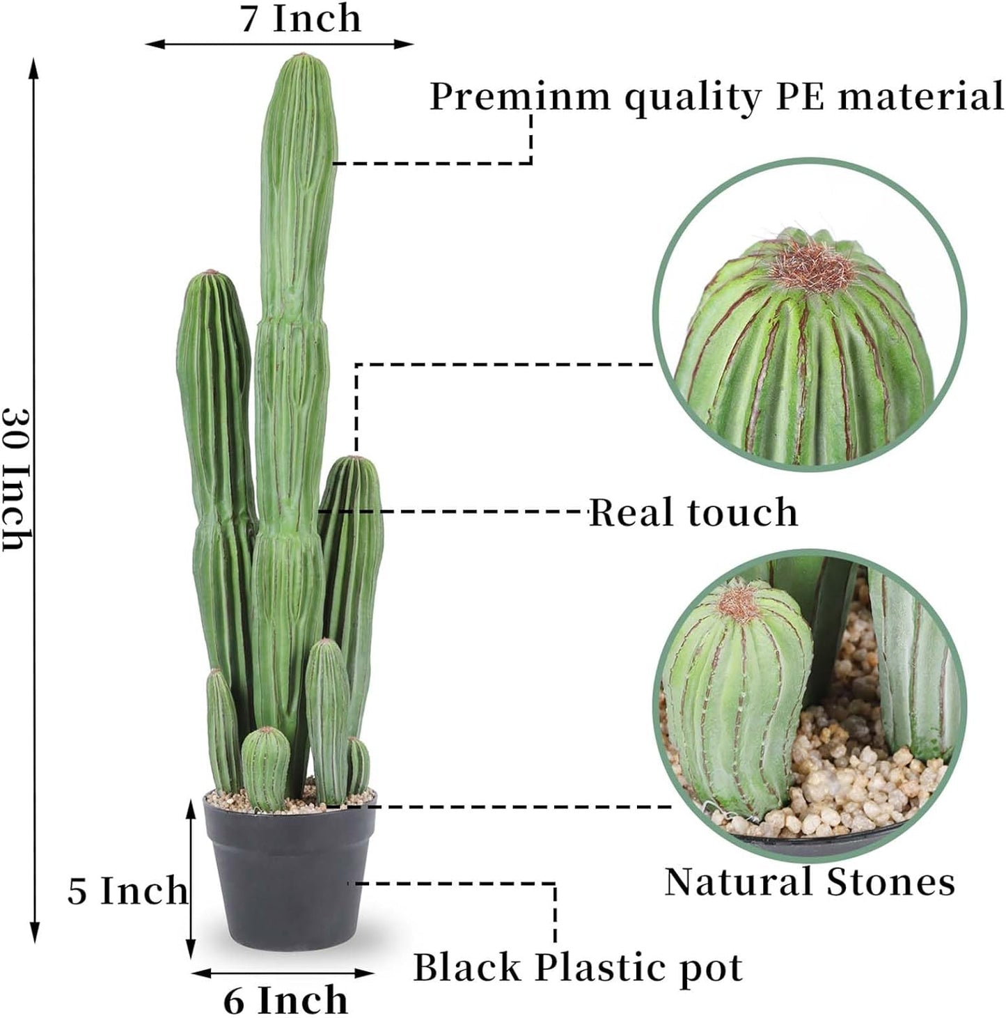 Artificial Cactus Fake Cacti 11" Faux Potted Cactus Plants for Home Store Office Decoration