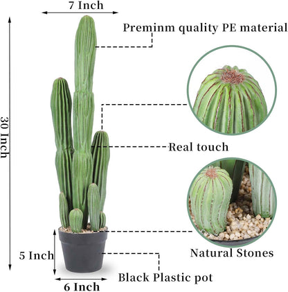 Artificial Cactus Fake Cacti 11" Faux Potted Cactus Plants for Home Store Office Decoration