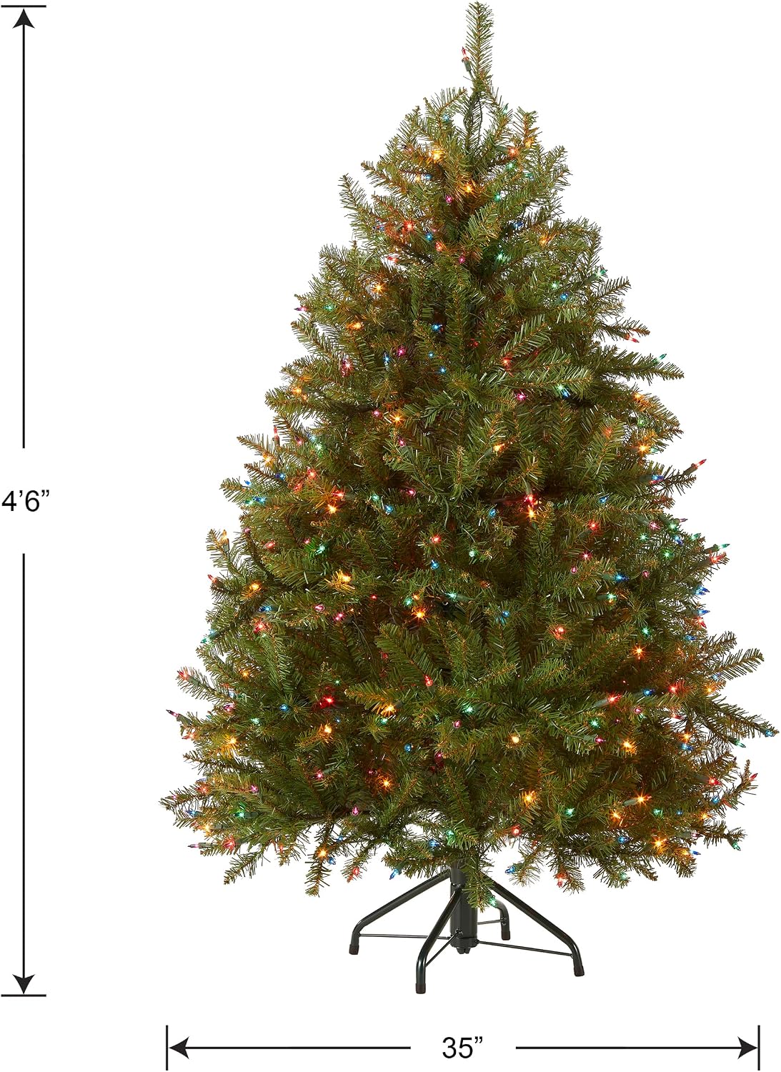 4.5ft Pre-Lit Dunhill Fir Artificial Christmas Tree