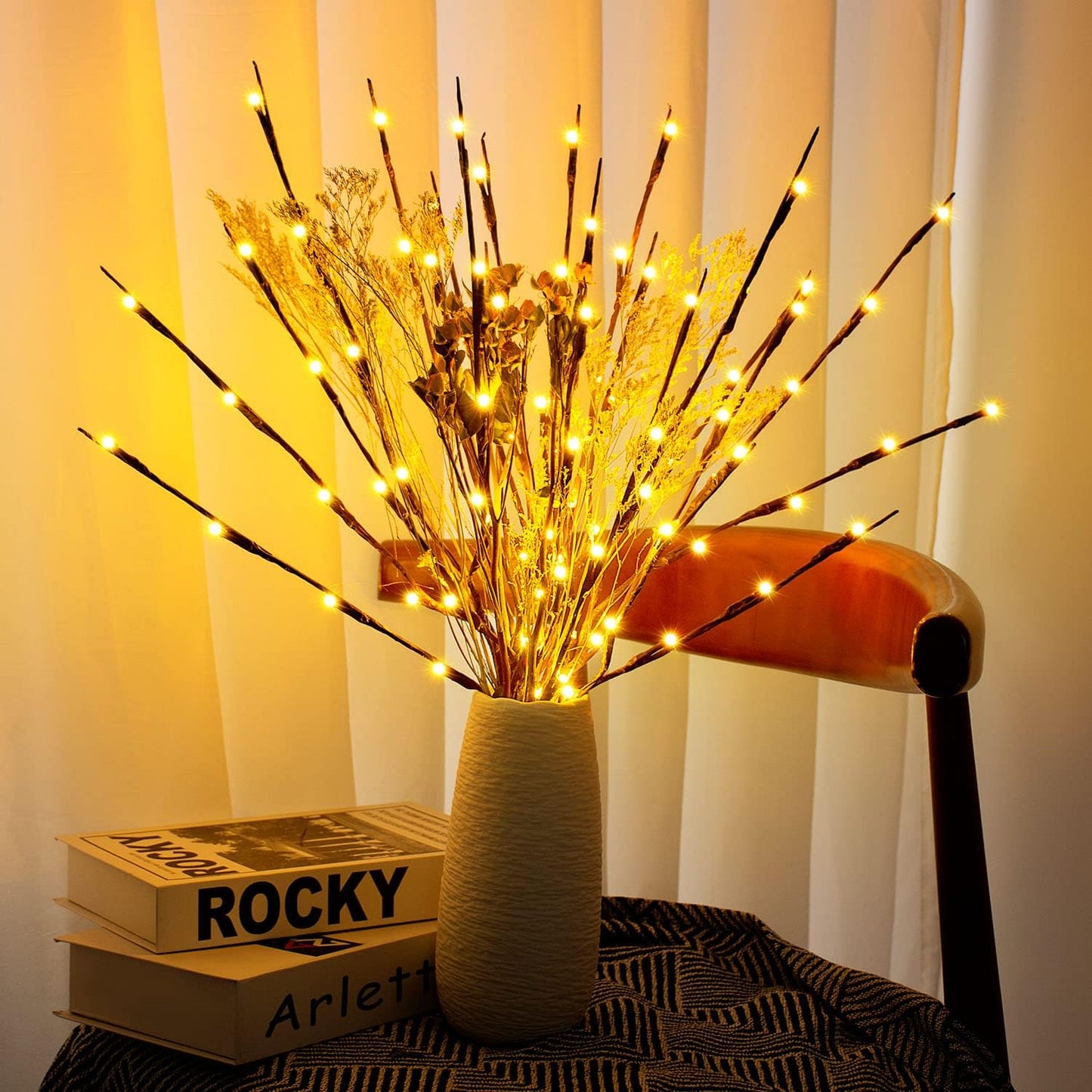 3Pack 30"Twig Lights, USB Plug in Branches Lights, 60 Led Bulbs, Warm White | Romantic Decorative Iights for Vase, Lighted Tree Branches for Home Romantic Decoration, Halloween Thanksgiving Day Christmas
