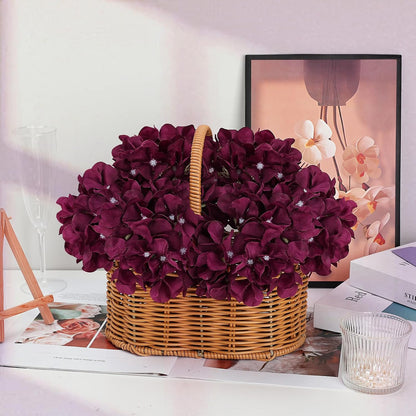 Royal Blue Hydrangea Artificial Flowers Bulk with Stems 64 Pcs | Faux Silk Hydrangeas Flower Heads with Stems for Wedding Arch Table Centerpieces Home Garden Baby Shower Party Decor