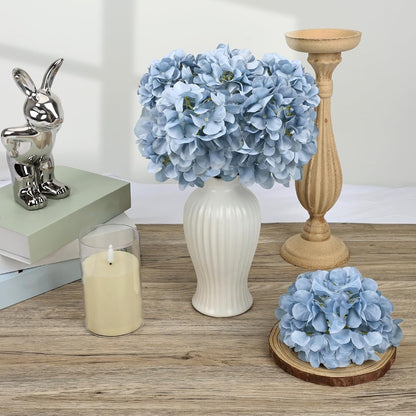 Royal Blue Hydrangea Artificial Flowers Bulk with Stems 64 Pcs | Faux Silk Hydrangeas Flower Heads with Stems for Wedding Arch Table Centerpieces Home Garden Baby Shower Party Decor