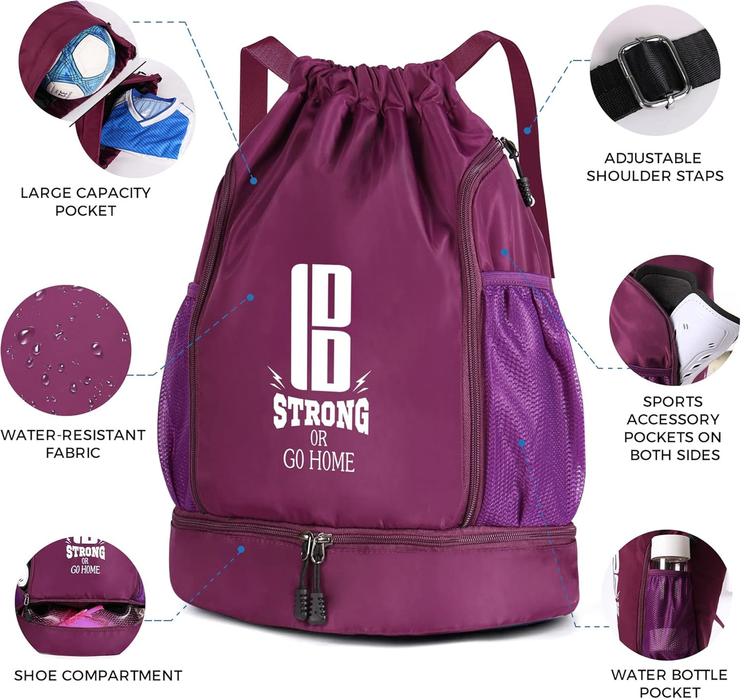 Youth Soccer Bags Boys Girls Backpack for Soccer Basketball Volleyball & Football with Ball Compartment