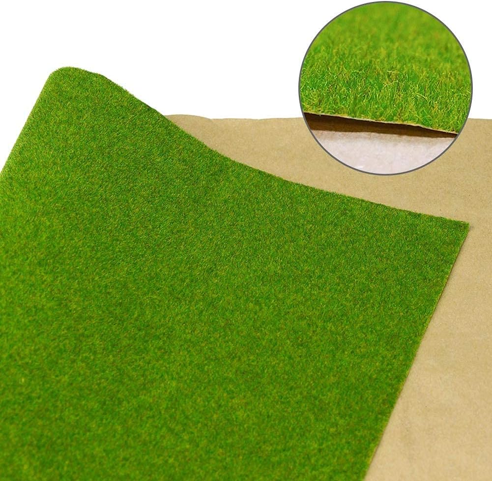 CP138 Artificial Model Grass Mat Trains Grass Green 40 x 100cm or 15.7"x 39"for Decoration Craft Scenery Model DIY