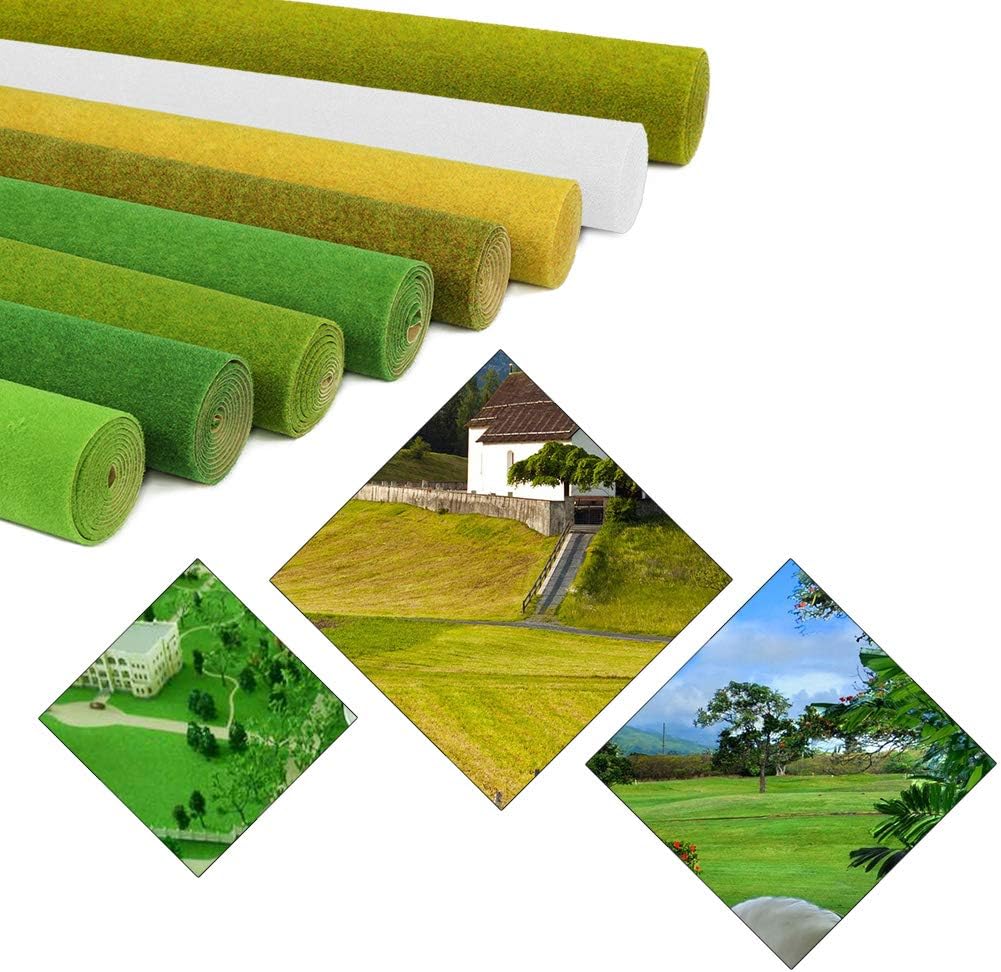 CP138 Artificial Model Grass Mat Trains Grass Green 40 x 100cm or 15.7"x 39"for Decoration Craft Scenery Model DIY