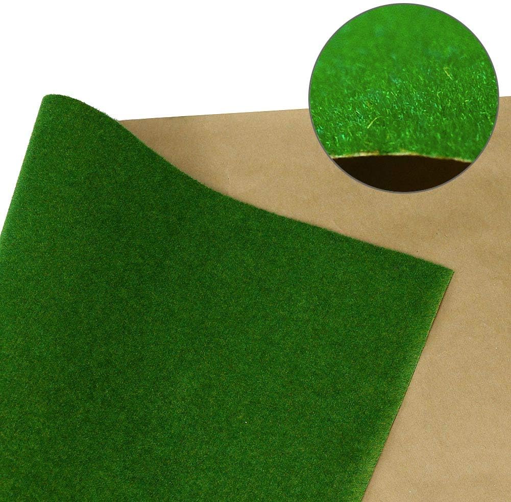 CP138 Artificial Model Grass Mat Trains Grass Green 40 x 100cm or 15.7"x 39"for Decoration Craft Scenery Model DIY