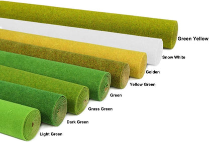 CP138 Artificial Model Grass Mat Trains Grass Green 40 x 100cm or 15.7"x 39"for Decoration Craft Scenery Model DIY