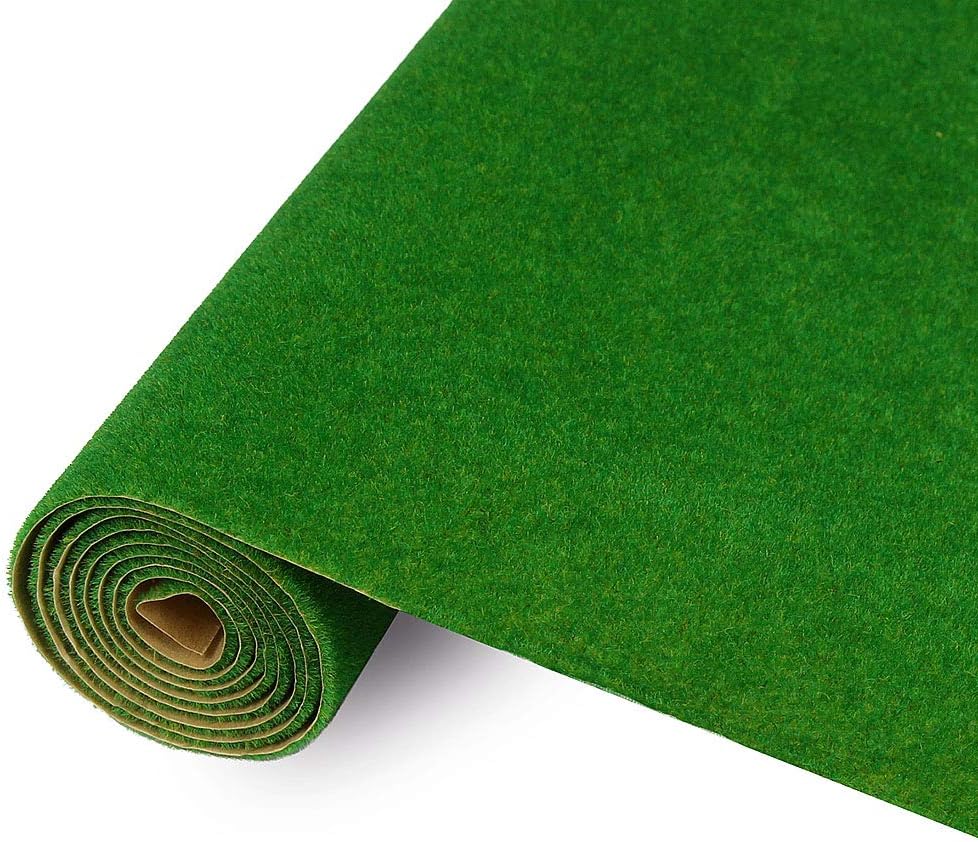 CP138 Artificial Model Grass Mat Trains Grass Green 40 x 100cm or 15.7"x 39"for Decoration Craft Scenery Model DIY