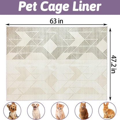 Large Rabbit Floor Mats for Indoor Rabbit Cage Liners Washable 78.7"X47.2" Reusable Bunny Rugs for Playpen Pad Soft Animal Cage Flooring Anti Slip Pet Carpet for Ferret Guinea Pig Bedding