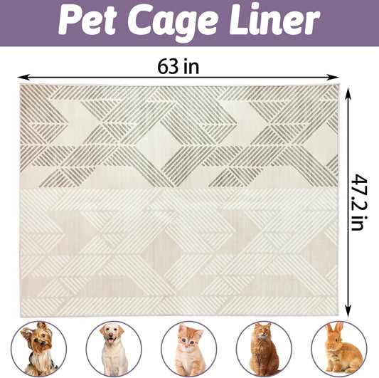 Large Rabbit Floor Mats for Indoor Rabbit Cage Liners Washable 78.7"X47.2" Reusable Bunny Rugs for Playpen Pad Soft Animal Cage Flooring Anti Slip Pet Carpet for Ferret Guinea Pig Bedding