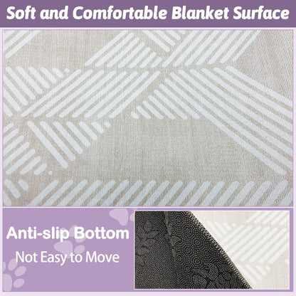 Large Rabbit Floor Mats for Indoor Rabbit Cage Liners Washable 78.7"X47.2" Reusable Bunny Rugs for Playpen Pad Soft Animal Cage Flooring Anti Slip Pet Carpet for Ferret Guinea Pig Bedding