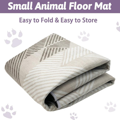 Large Rabbit Floor Mats for Indoor Rabbit Cage Liners Washable 78.7"X47.2" Reusable Bunny Rugs for Playpen Pad Soft Animal Cage Flooring Anti Slip Pet Carpet for Ferret Guinea Pig Bedding