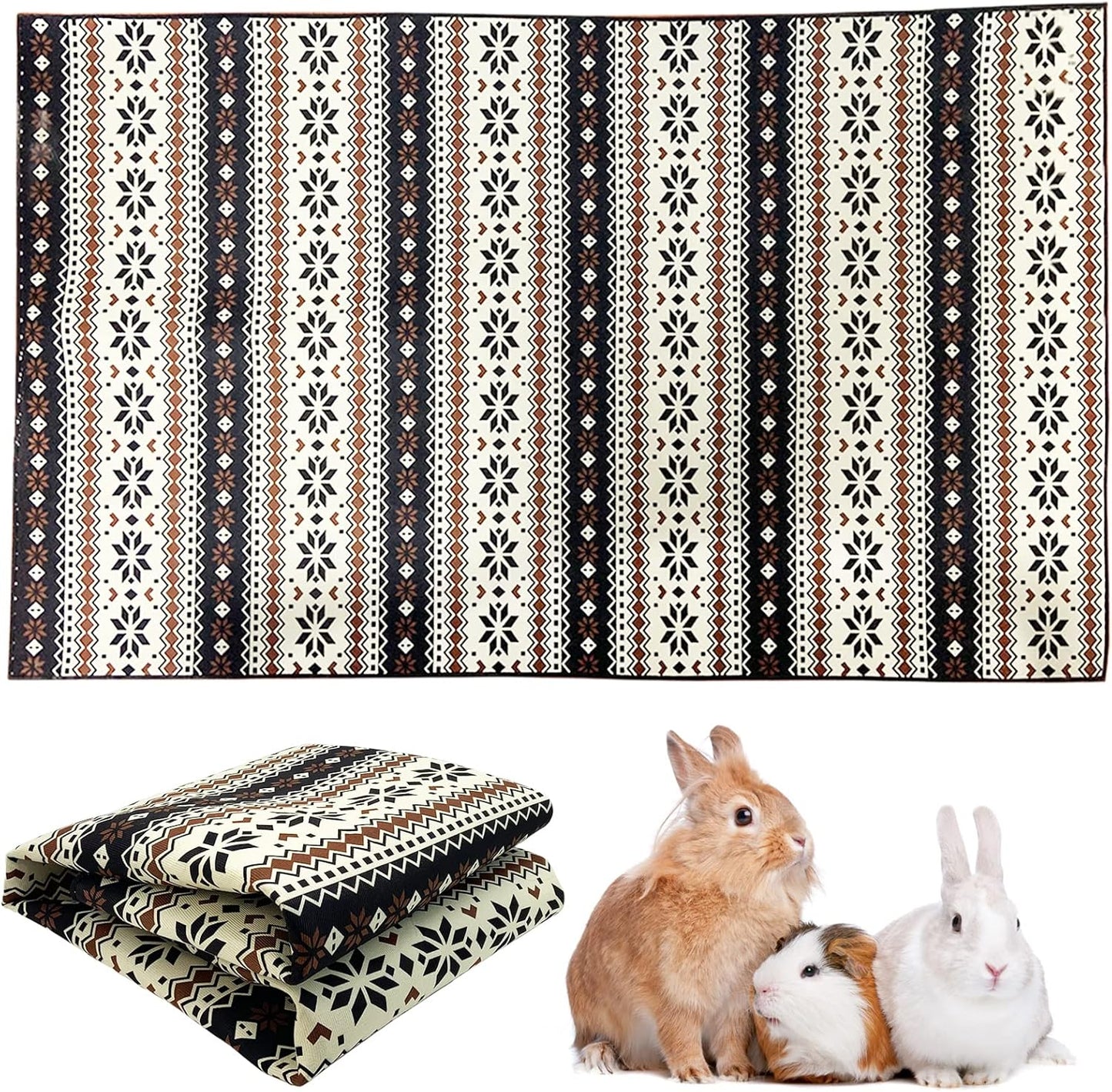 Large Rabbit Floor Mats for Indoor Rabbit Cage Liners Washable 78.7"X47.2" Reusable Bunny Rugs for Playpen Pad Soft Animal Cage Flooring Anti Slip Pet Carpet for Ferret Guinea Pig Bedding