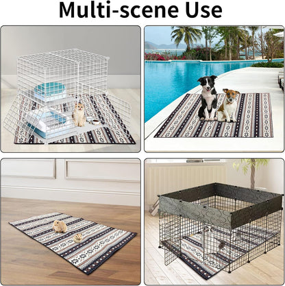 Large Rabbit Floor Mats for Indoor Rabbit Cage Liners Washable 78.7"X47.2" Reusable Bunny Rugs for Playpen Pad Soft Animal Cage Flooring Anti Slip Pet Carpet for Ferret Guinea Pig Bedding