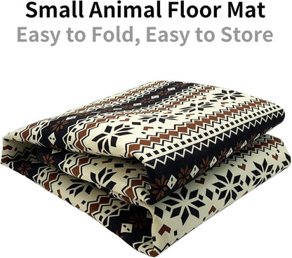 Large Rabbit Floor Mats for Indoor Rabbit Cage Liners Washable 78.7"X47.2" Reusable Bunny Rugs for Playpen Pad Soft Animal Cage Flooring Anti Slip Pet Carpet for Ferret Guinea Pig Bedding