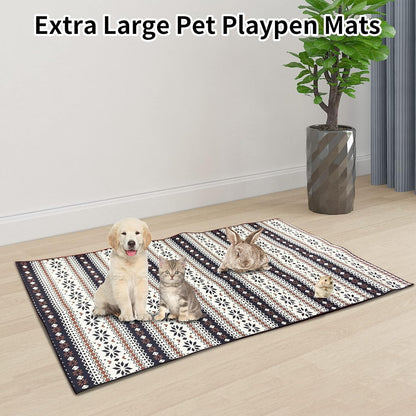 Large Rabbit Floor Mats for Indoor Rabbit Cage Liners Washable 78.7"X47.2" Reusable Bunny Rugs for Playpen Pad Soft Animal Cage Flooring Anti Slip Pet Carpet for Ferret Guinea Pig Bedding