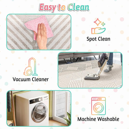 Large Rabbit Floor Mats for Indoor Rabbit Cage Liners Washable 78.7"X47.2" Reusable Bunny Rugs for Playpen Pad Soft Animal Cage Flooring Anti Slip Pet Carpet for Ferret Guinea Pig Bedding