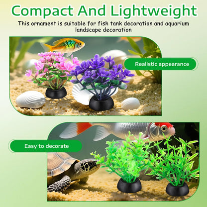 40 Pack Fish Tank Decorations Small Artificial Aquarium Plants: Plastic Water Grass Mixed Styles for Small Aquarium Decor Betta Tank Accessories Fake Plants for Bowl Desktop