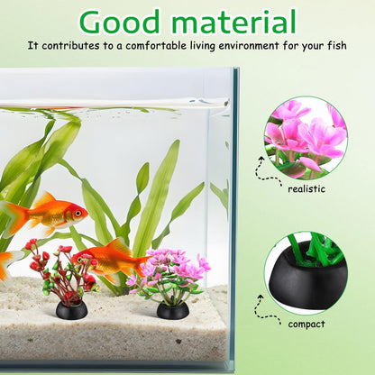 40 Pack Fish Tank Decorations Small Artificial Aquarium Plants: Plastic Water Grass Mixed Styles for Small Aquarium Decor Betta Tank Accessories Fake Plants for Bowl Desktop