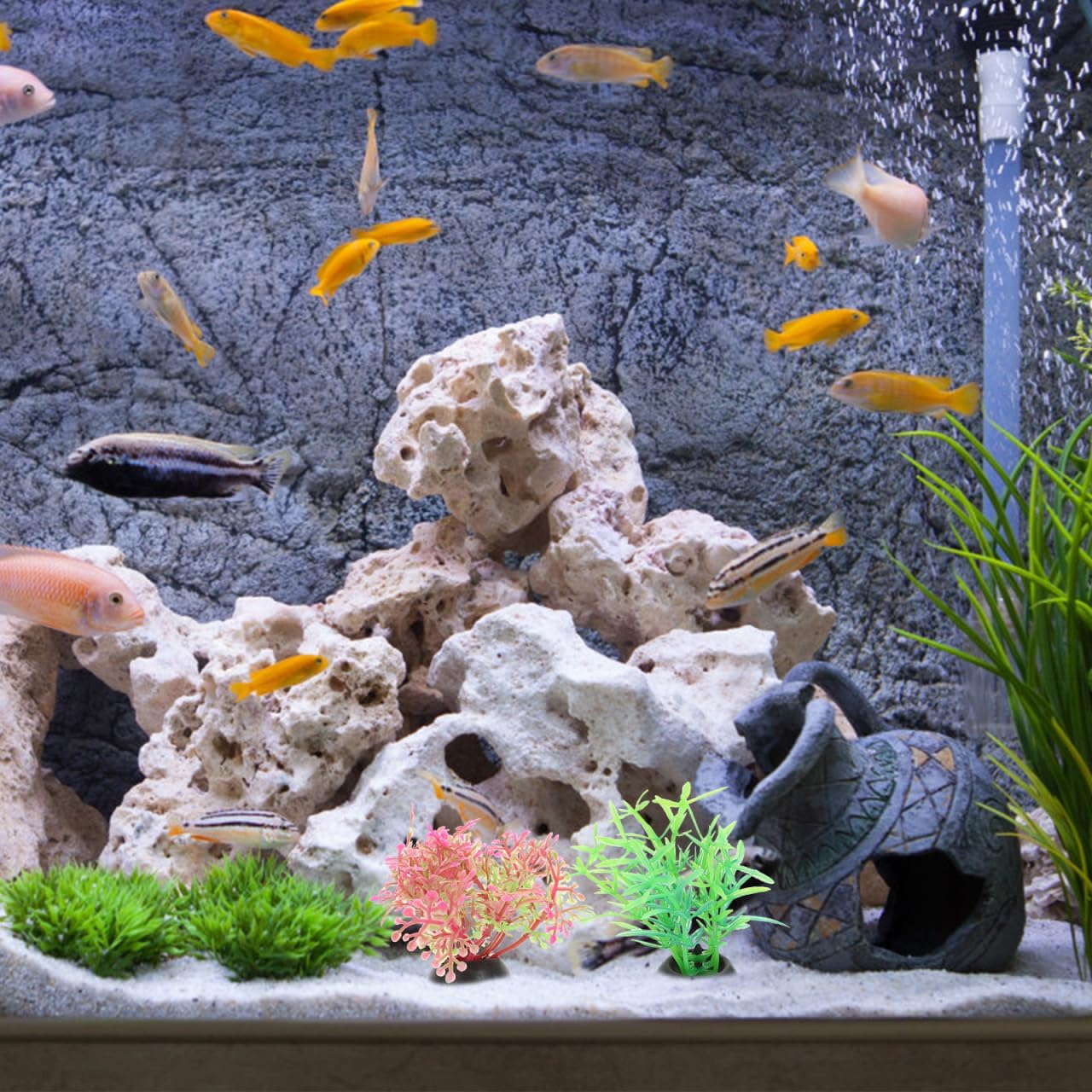 40 Pack Fish Tank Decorations Small Artificial Aquarium Plants: Plastic Water Grass Mixed Styles for Small Aquarium Decor Betta Tank Accessories Fake Plants for Bowl Desktop
