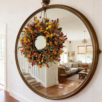 24 Inch Spring Wreaths for Front Door with Hydrangeas Roses