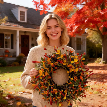 24 Inch Spring Wreaths for Front Door with Hydrangeas Roses