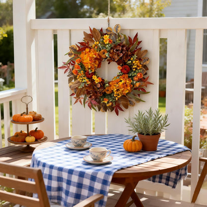 24 Inch Spring Wreaths for Front Door with Hydrangeas Roses
