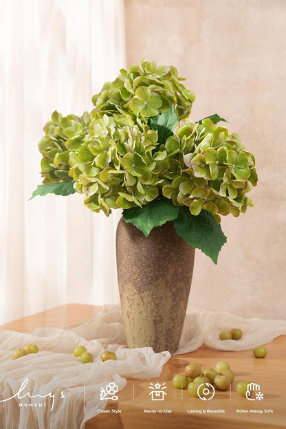 Hydrangea Fake Flowers 4pcs 29" Purple Faux Artificial Flower | 3D Print Latex, Real Touch Flower, Realistic Textures, Indoor Outdoor Decor, Table Centerpieces, Wedding Bouquets