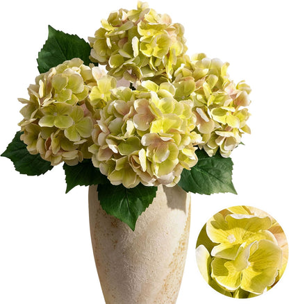 Hydrangea Fake Flowers 4pcs 29" Purple Faux Artificial Flower | 3D Print Latex, Real Touch Flower, Realistic Textures, Indoor Outdoor Decor, Table Centerpieces, Wedding Bouquets
