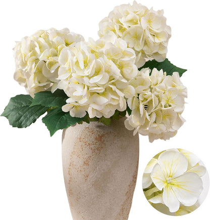 Hydrangea Fake Flowers 4pcs 29" Purple Faux Artificial Flower | 3D Print Latex, Real Touch Flower, Realistic Textures, Indoor Outdoor Decor, Table Centerpieces, Wedding Bouquets