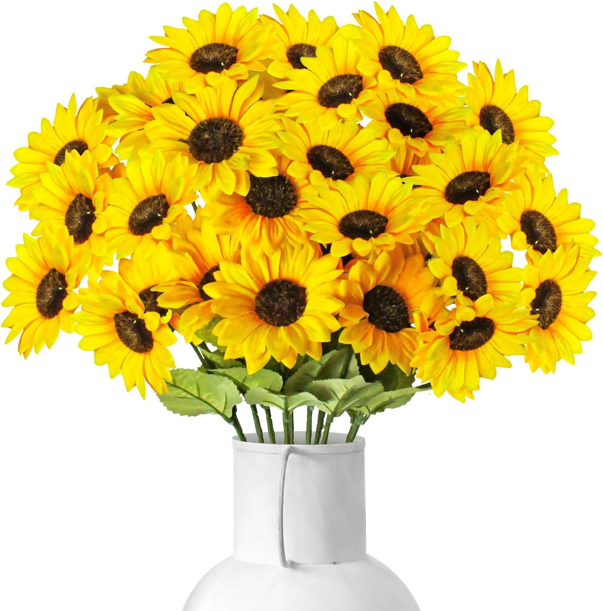 Artificial Sunflowers 23.6in 10 Bundles Total 30 Heads Fake Sunflower Bouquet,Realistic Silk Artificial Yellow Sunflowers for Wedding Home Office Parties Summer Decoration
