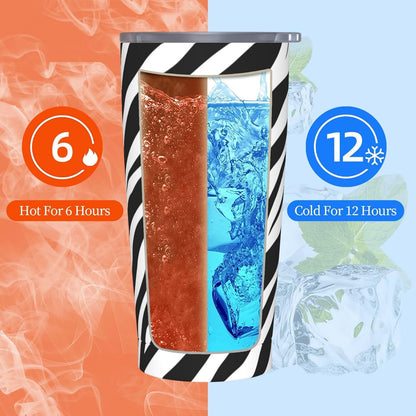 Lemon Tumbler 20oz Green Leaves Stainless Steel Insulated Tumblers with Lid and Straw Travel Coffee Mug Tea Wine Cups Water Bottle Sport Gifts for Women