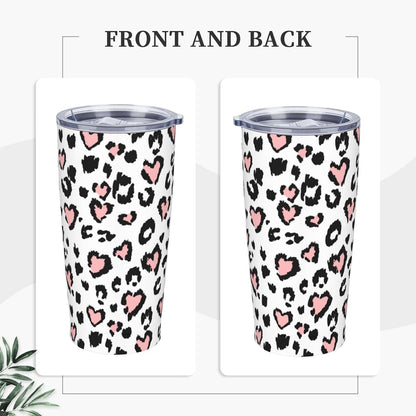 Lemon Tumbler 20oz Green Leaves Stainless Steel Insulated Tumblers with Lid and Straw Travel Coffee Mug Tea Wine Cups Water Bottle Sport Gifts for Women