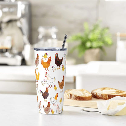 Lemon Tumbler 20oz Green Leaves Stainless Steel Insulated Tumblers with Lid and Straw Travel Coffee Mug Tea Wine Cups Water Bottle Sport Gifts for Women