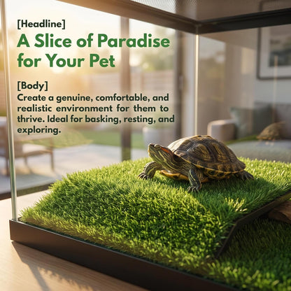 Square Artificial Grass Carpet, Realistic Synthetic Reptile Turf Pet Cage Simulation Grass Mat/Substrate Lizard Tank Accessories Turtle Ramp Turf for Basking Platform Habitat, 9. 8×9. 8inch