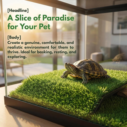 Square Artificial Grass Carpet, Realistic Synthetic Reptile Turf Pet Cage Simulation Grass Mat/Substrate Lizard Tank Accessories Turtle Ramp Turf for Basking Platform Habitat, 9. 8×9. 8inch